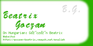 beatrix goczan business card